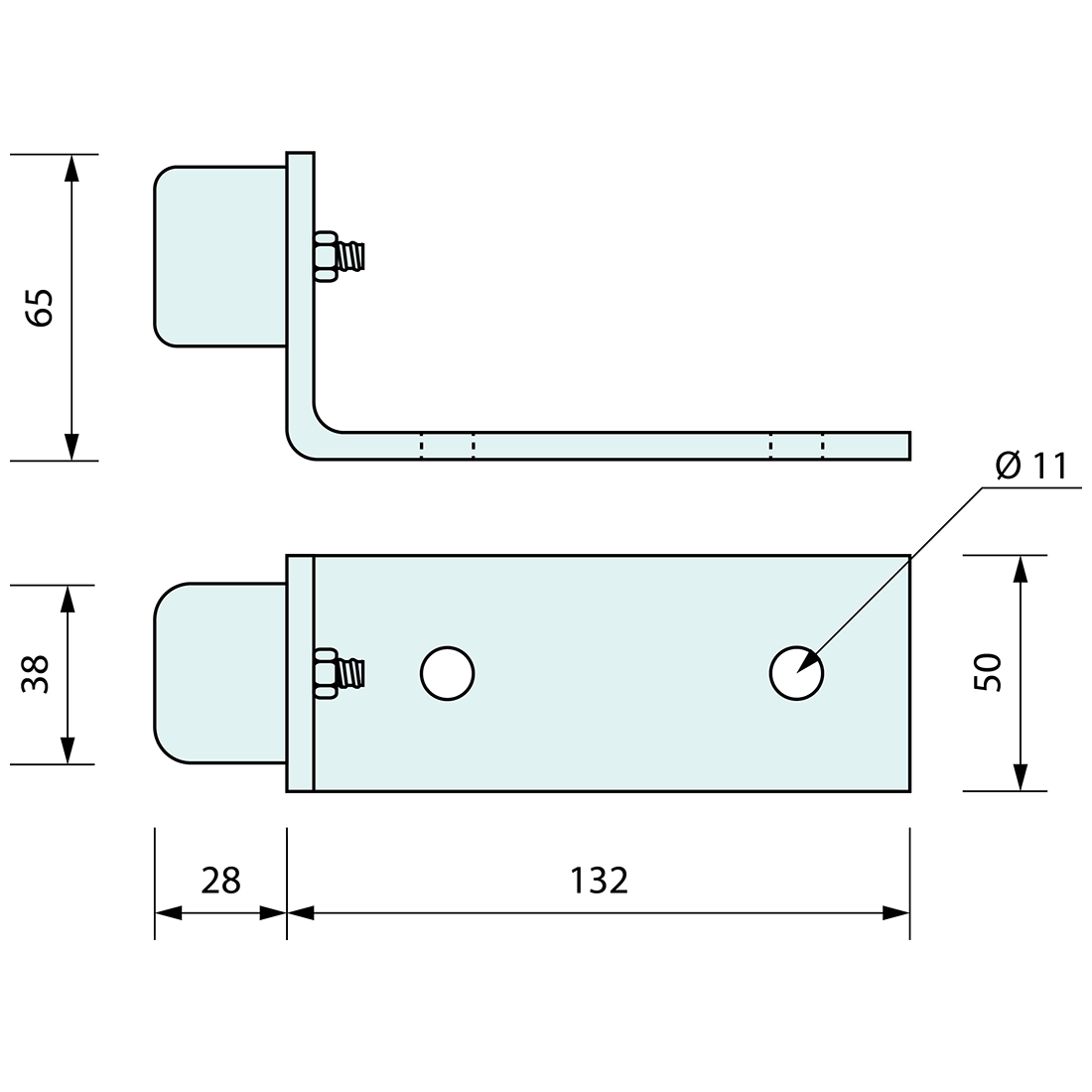 Floor Doorstop 158mm x 50mm x 68mm 304 SS