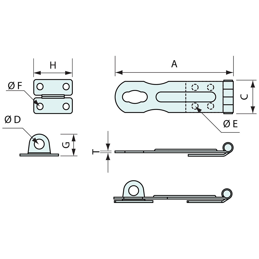 Hasp and Staple Stainless Steel 95mm