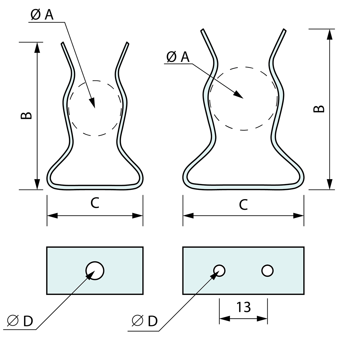 Tool Clip Stainless Steel 22mm to 28mm