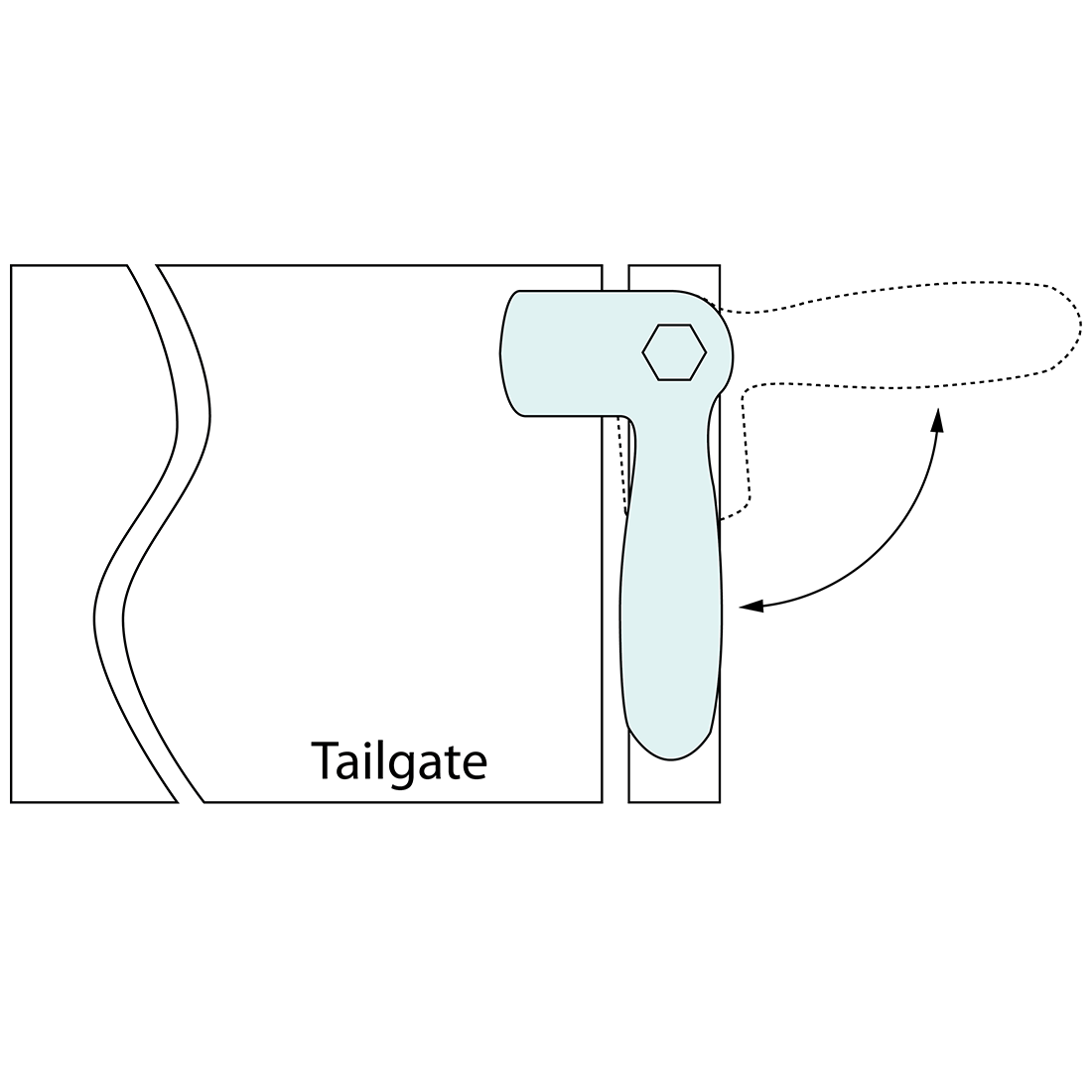 Tail Gate Latch Aluminium Right Hand 142mm