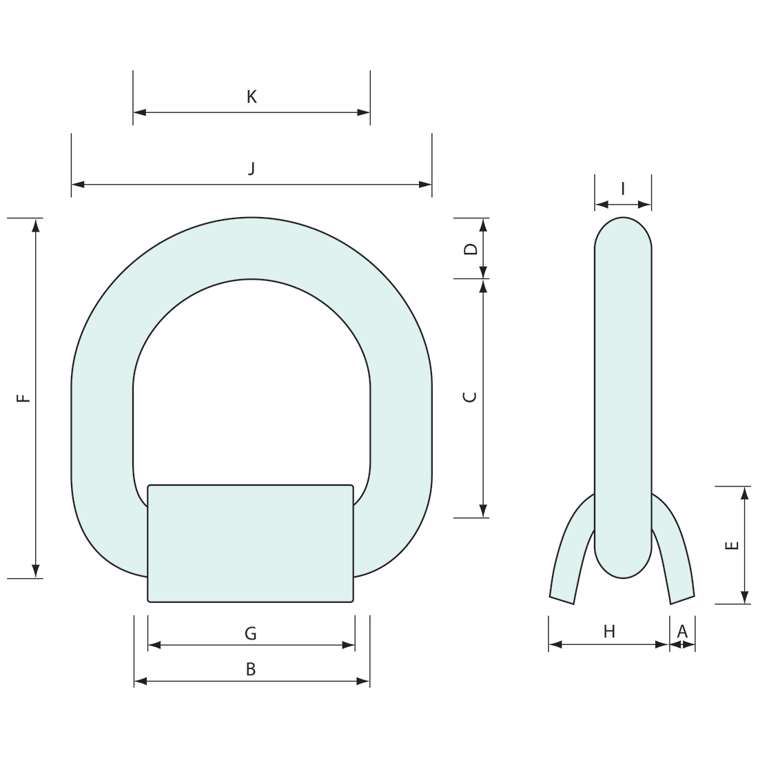 Rope Ring Weld On Forged Heavy Duty 100mm