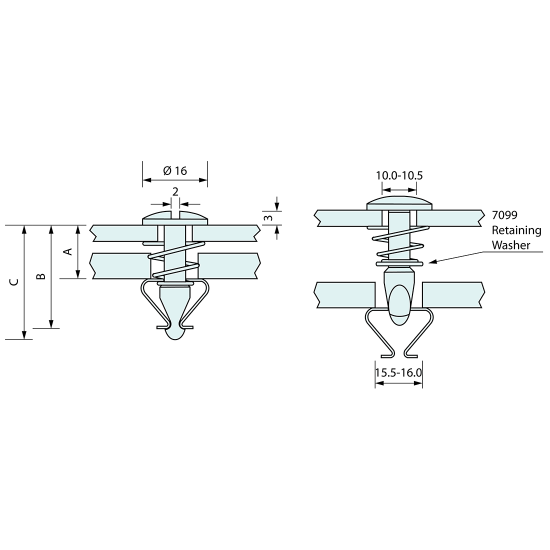 Quarter Turn Fastener Dome Head 32mm