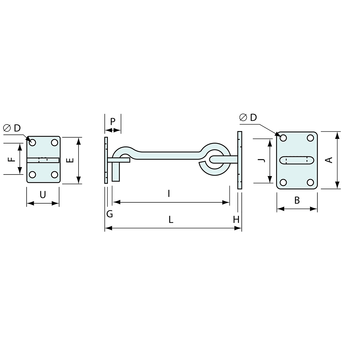 Cabin Hook 150mm SS 304