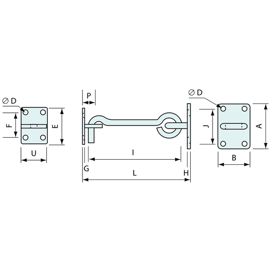 Cabin Hook 150mm SS 304