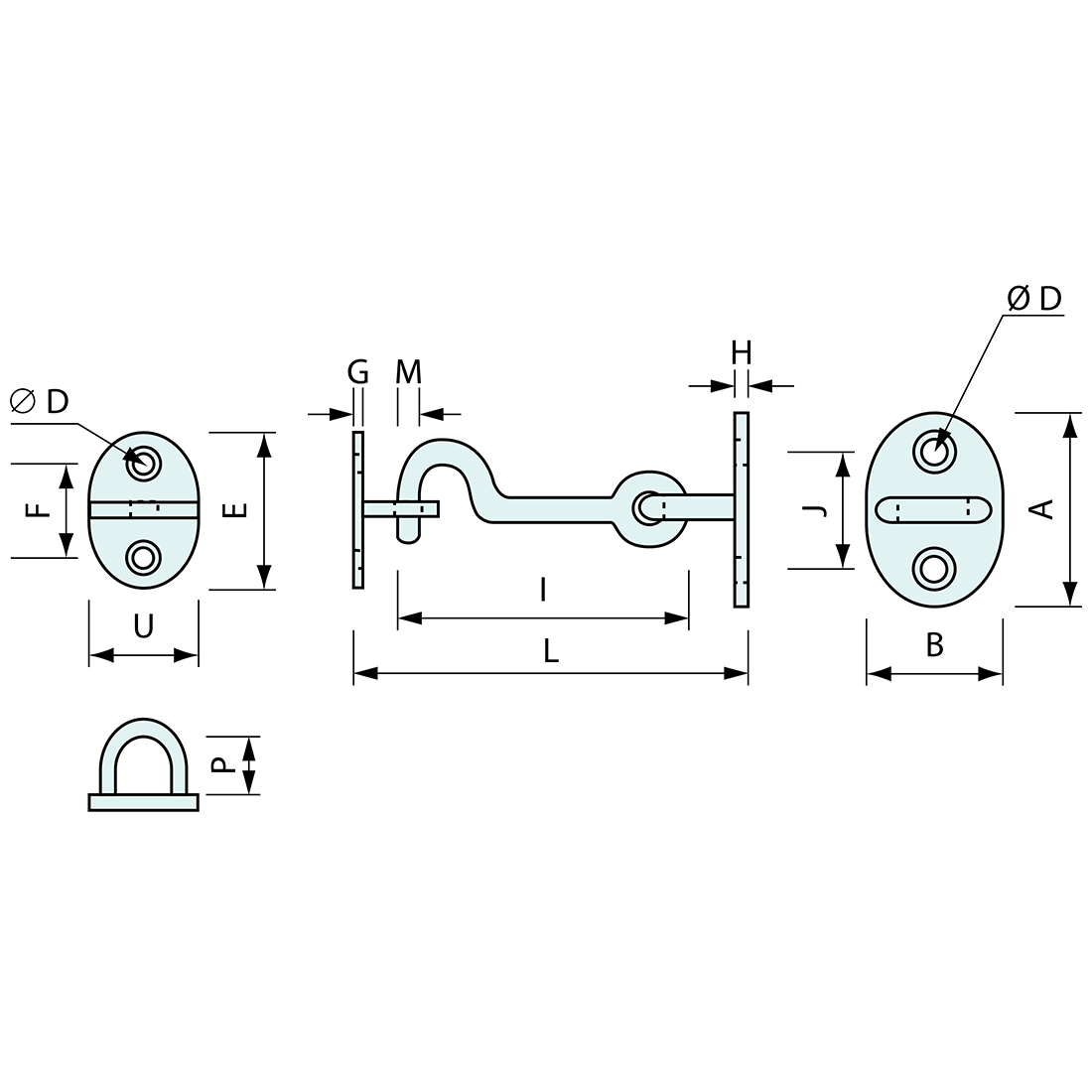 Cabin Hook 100mm SS 304