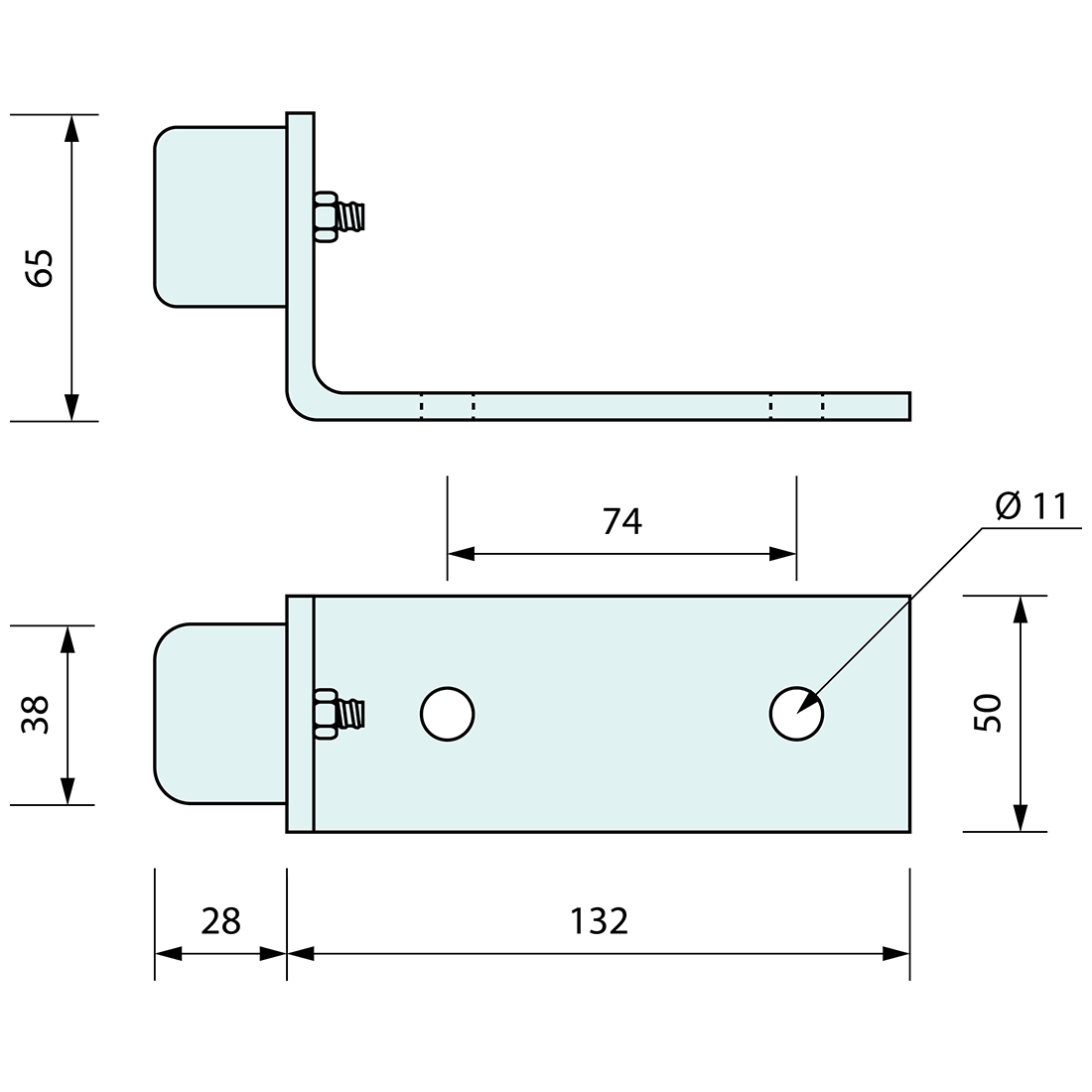Floor Doorstop 158mm x 50mm x 68mm 304 SS