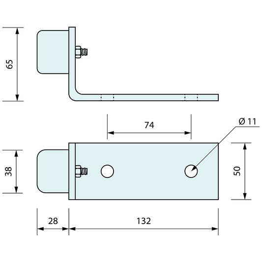 Floor Doorstop 158mm x 50mm x 68mm 304 SS