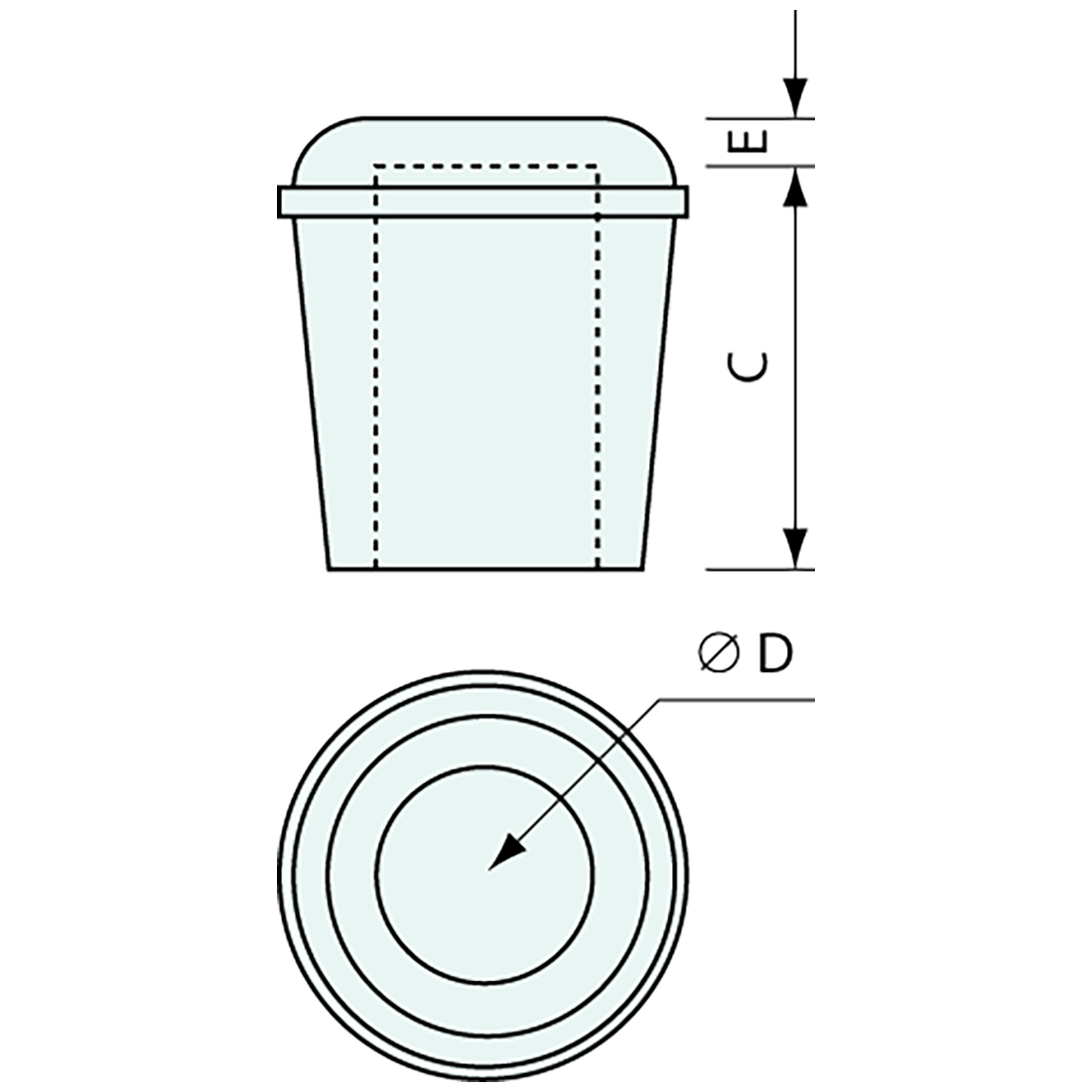 Rubber Stick Tips Black 25mm