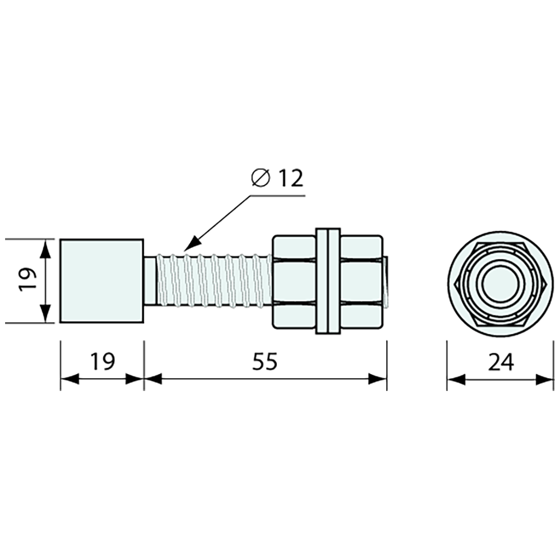Single Ball Bearing Bottom Guide No Bracket Stainless Steel