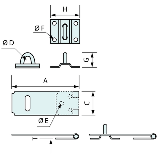 Hasp and Staple Zinc 78mm