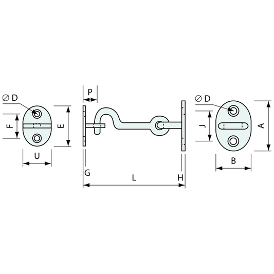 Cabin Hook 100mm SS 304