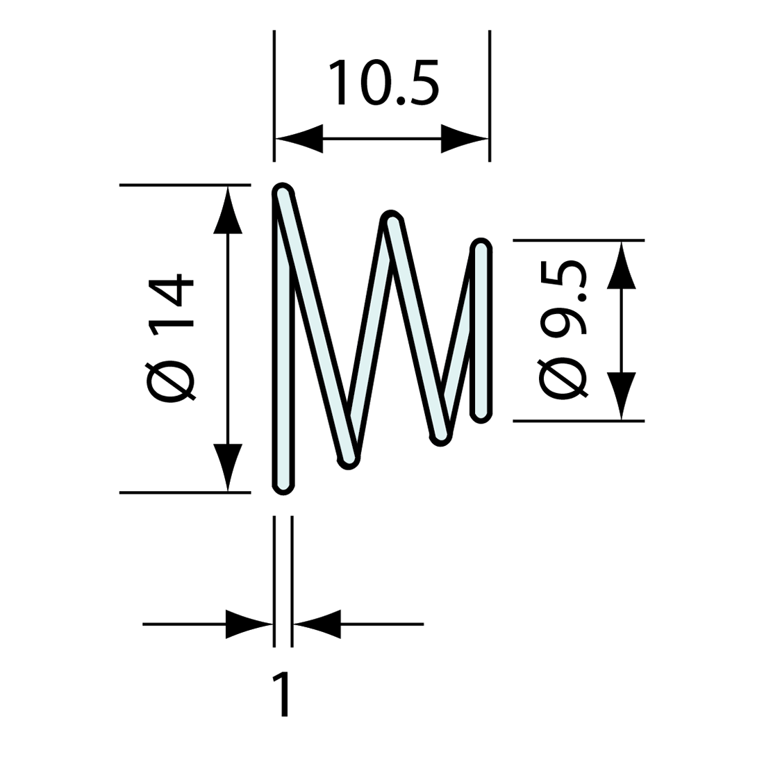 Quarter Turn Fastener Conical Spring 16mm