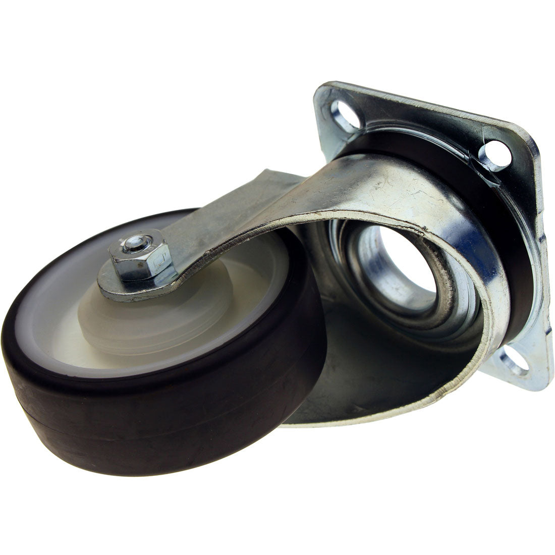 Plate Castors Zinc Plated Nylon Urethane Wheels