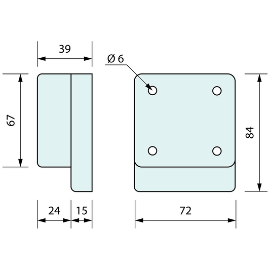 Doorstop Industrial 72mm x 84mm x 38mm
