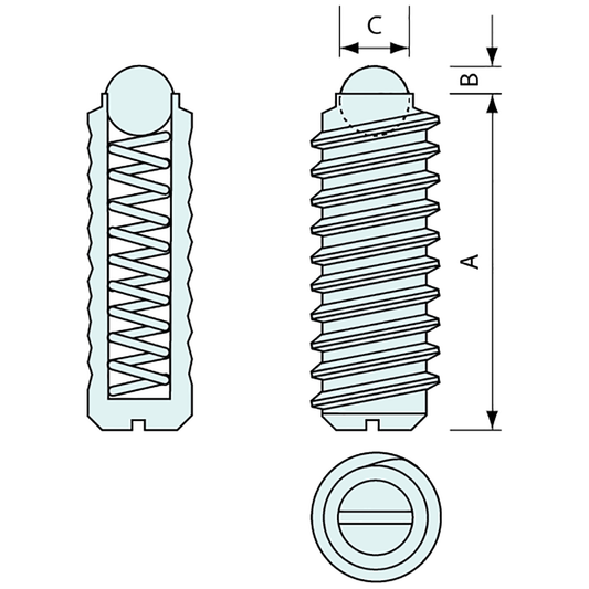 Ball Stop Stainless Steel M8 3mm Ball