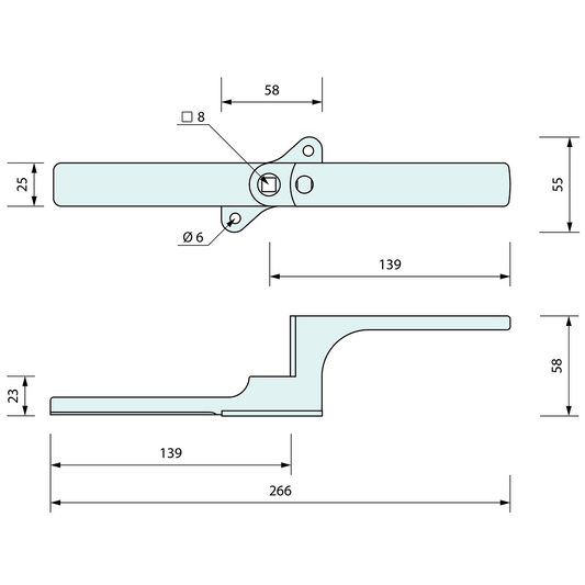 3 Point Internal Release 8mm Shaft