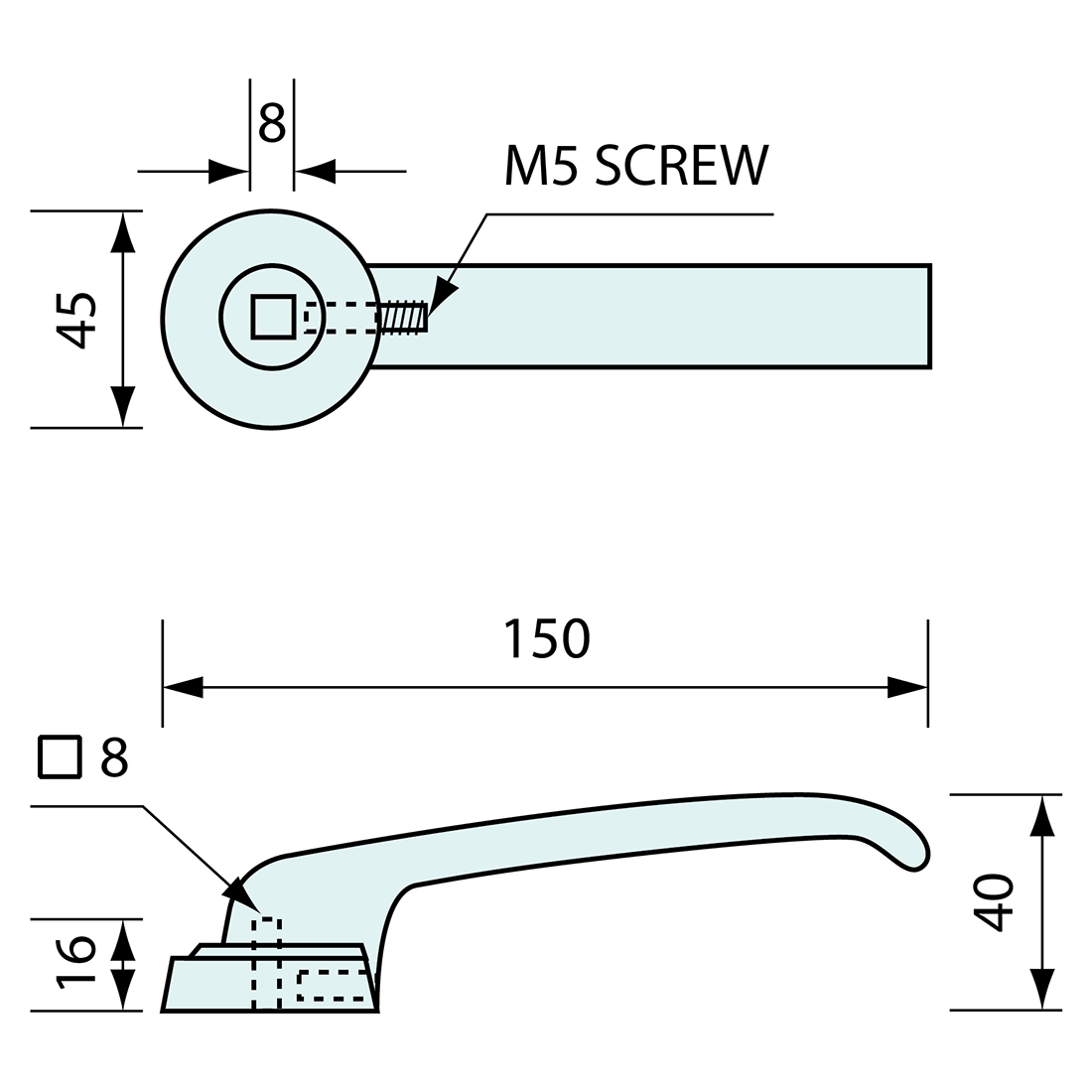 Inside Handle Chrome 130mm