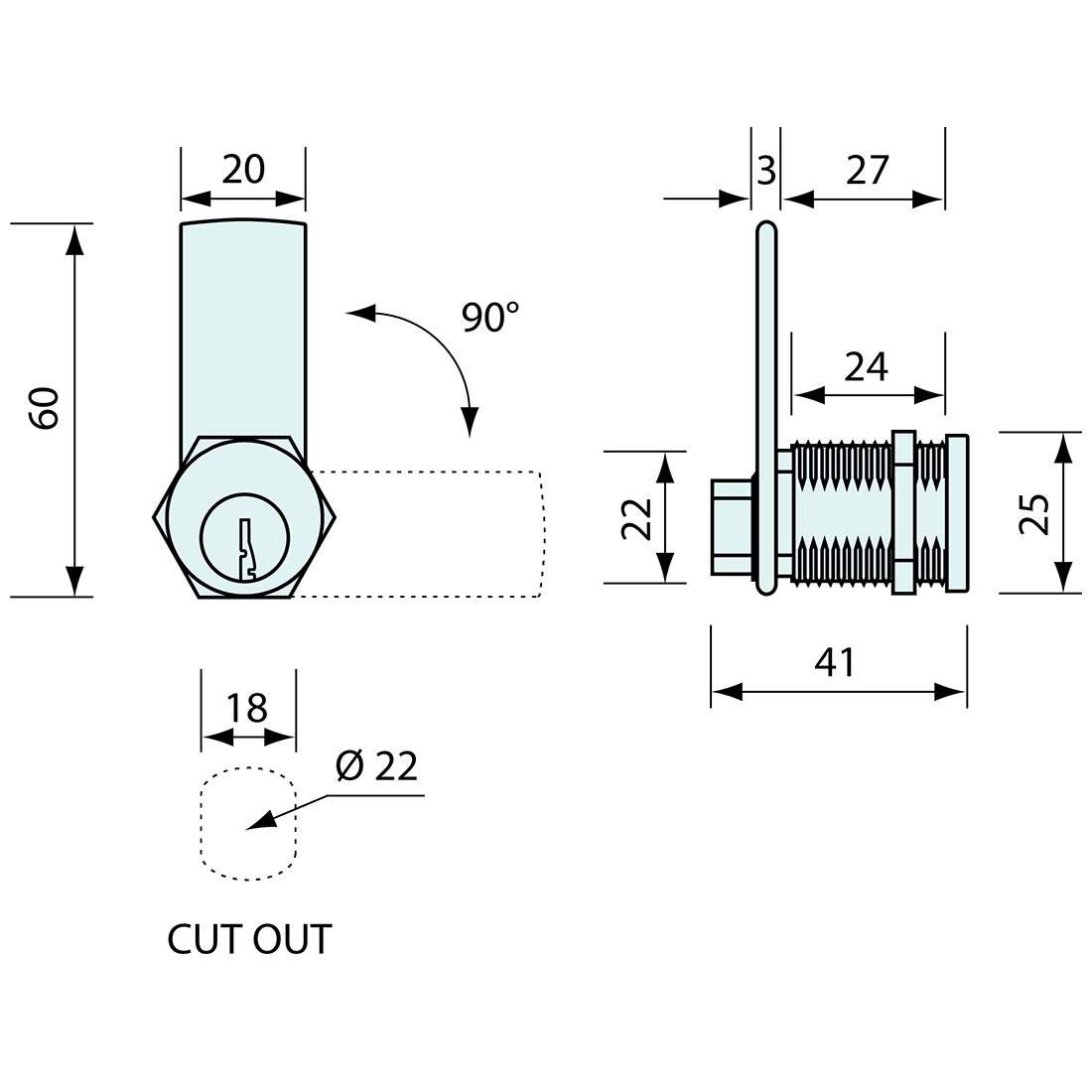 Cam Lock Heavy Duty Round Face Chrome 27mm