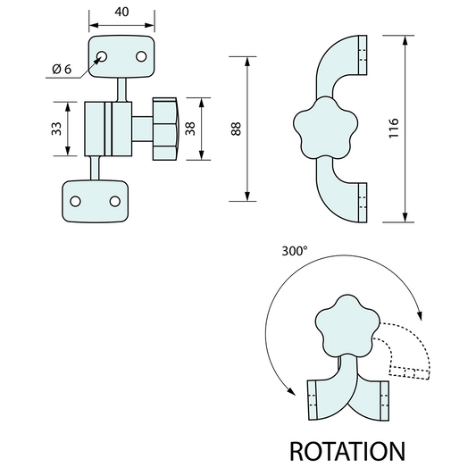 Locking Swing Arm 85mm RH