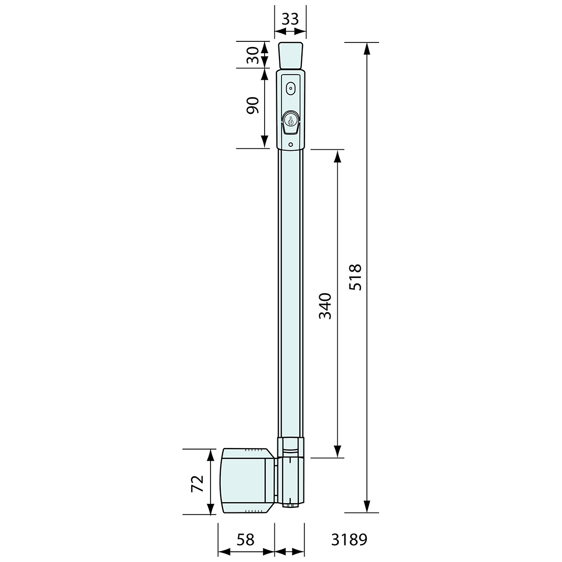 Pool Latch Black 515mm