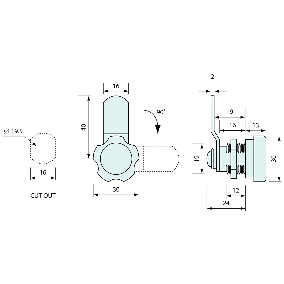 Tolley Knob Chrome 30mm