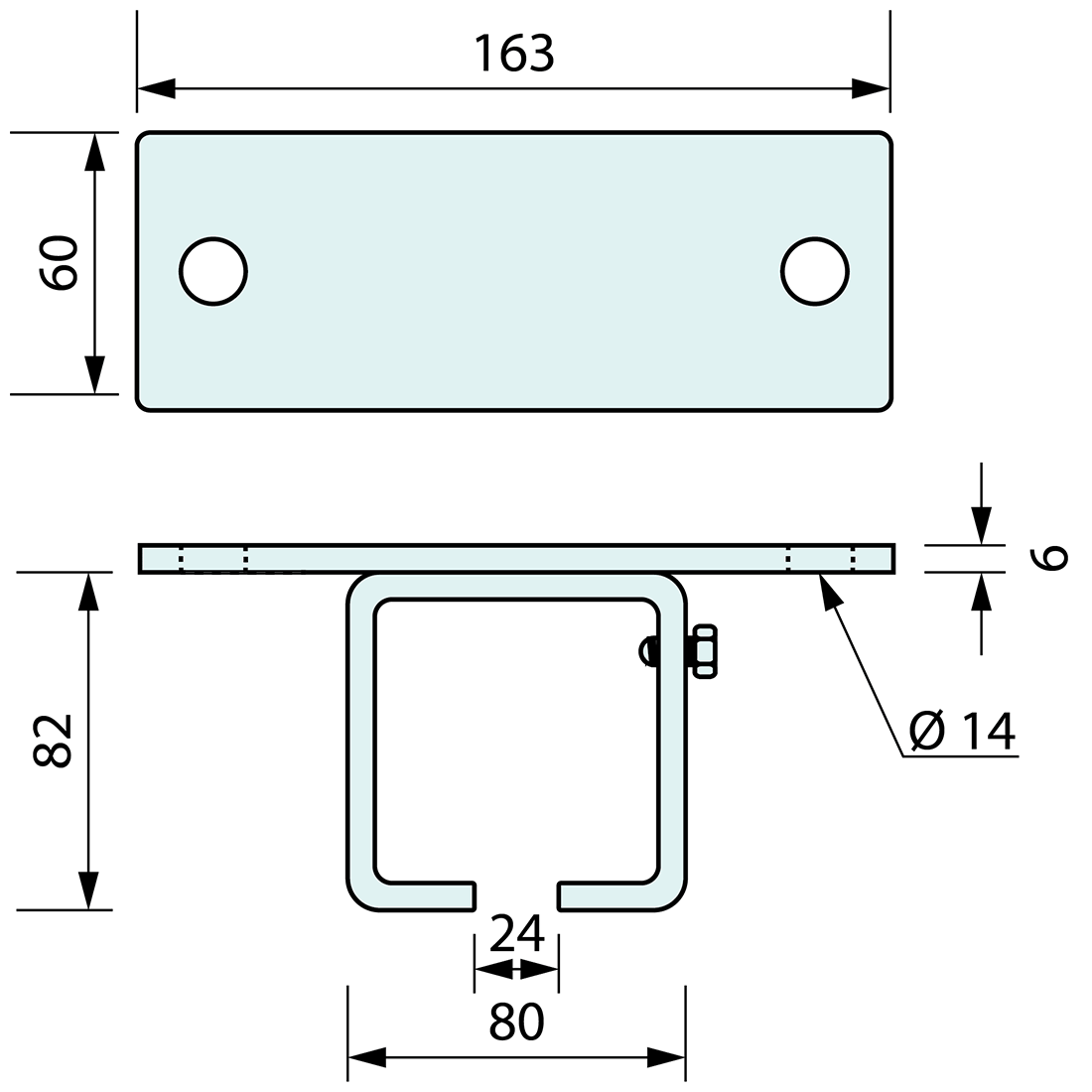 Horizontal Bracket Zinc Plated 900kg Load