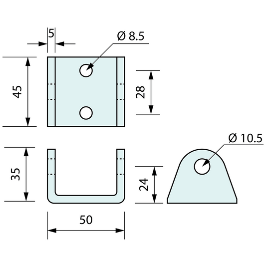 Heavy Duty Rod Guide Zinc Plated 10mm
