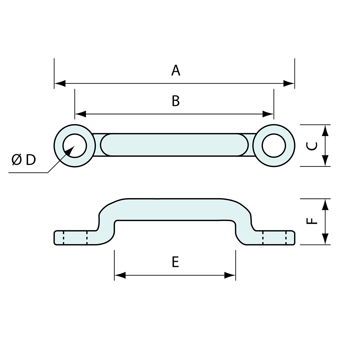Footman Loop Stainless Steel 70mm