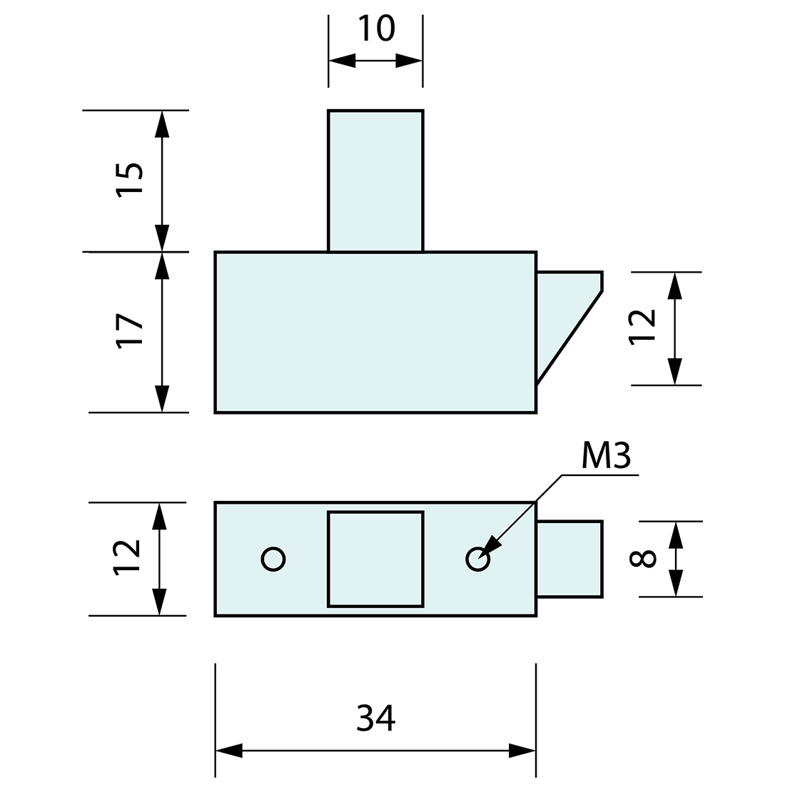 Mini Push Button Slam Latch Nickel Plated 34mm