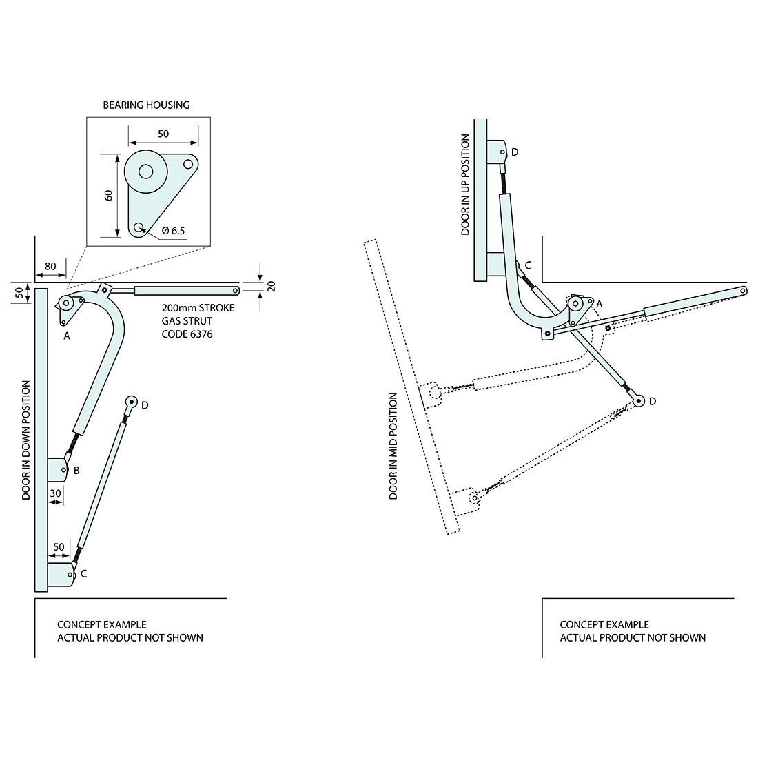 Pantograph Hinge 1 Pair 320mm