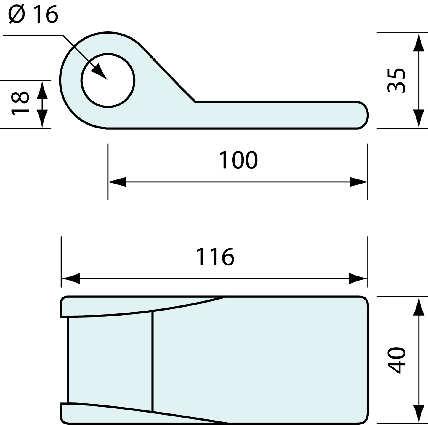 Tailgate Hinge Gudgeon Plain Steel 16mm