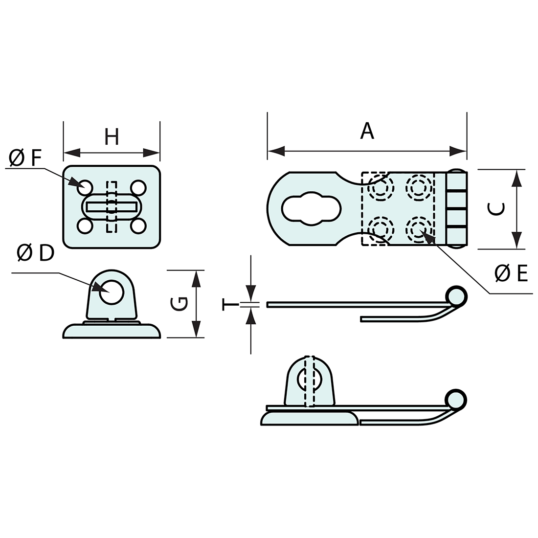 Hasp and Twist Lock Staple Stainless Steel 68mm