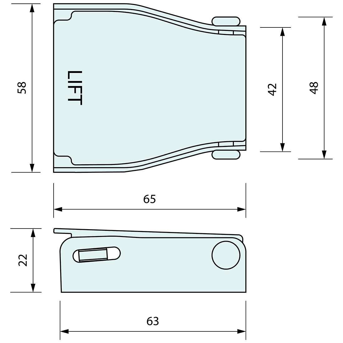 Seat Buckle Paddle Latch 65mm