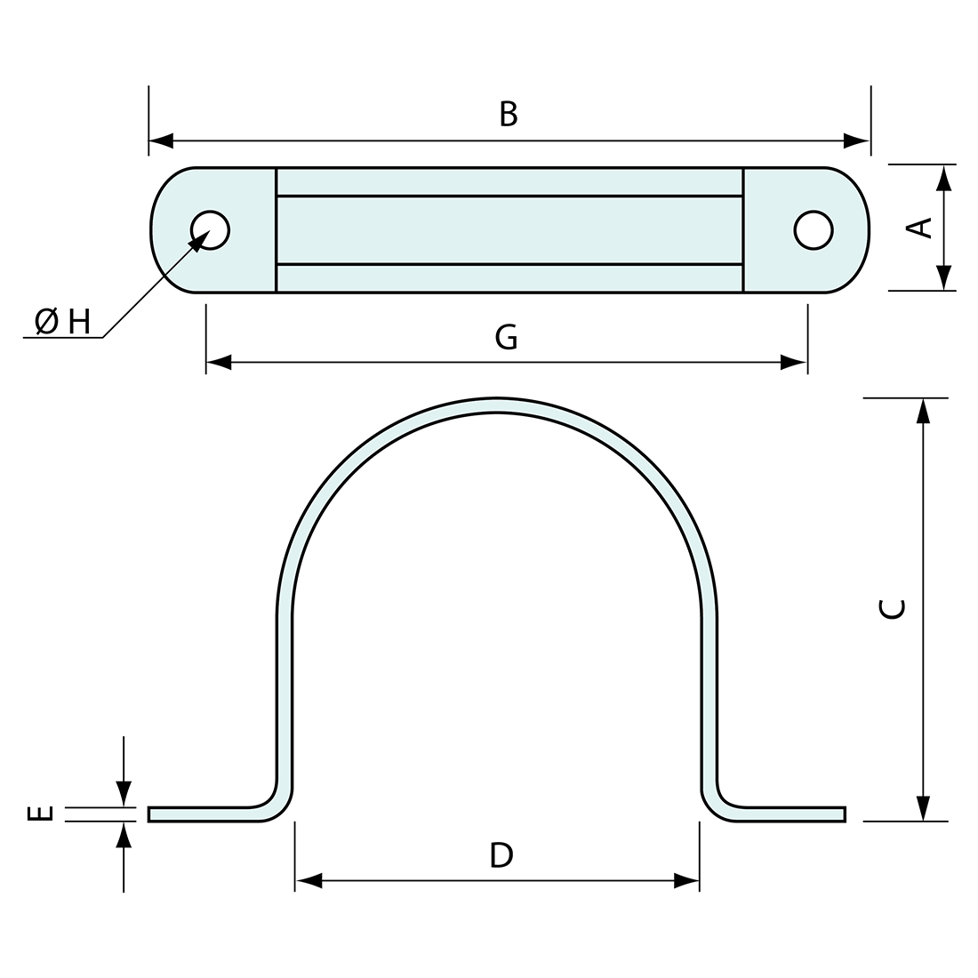 Tube Saddle 316 Stainless Steel 27mm