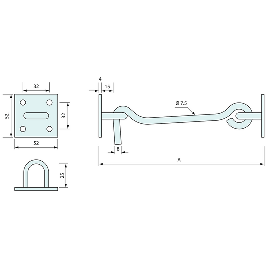 Heavy Duty Hook Set 192mm Galvanized