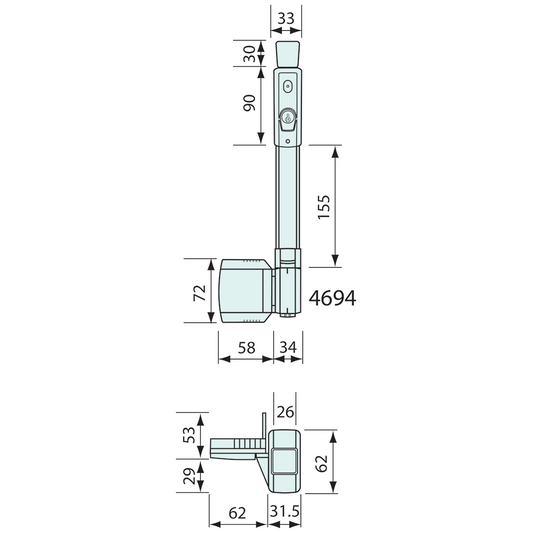 Pool Latch Black 310mm
