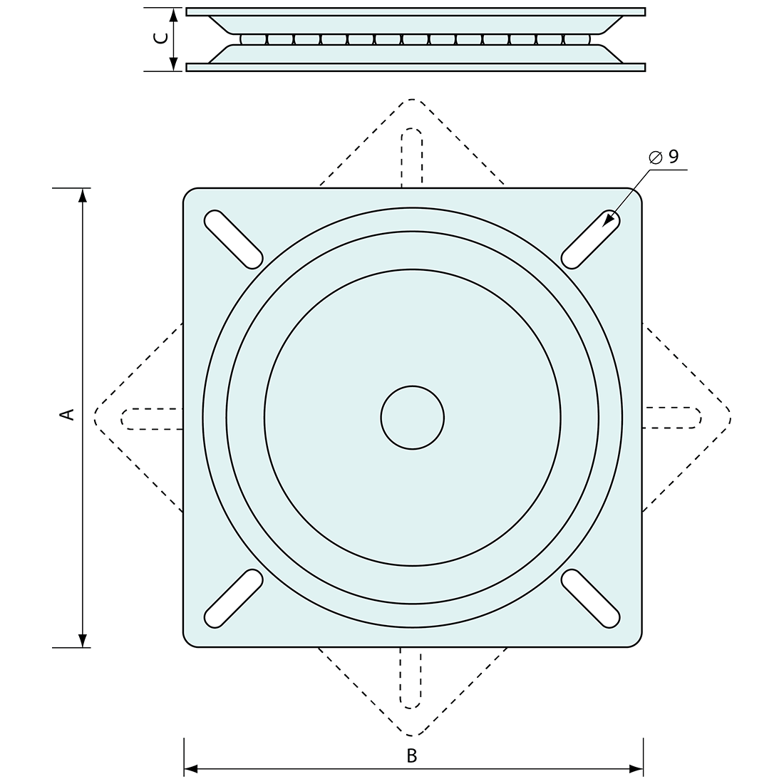 Lazy Susan Swivel Plate 305mm 200kg Load