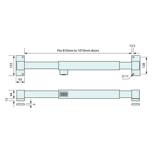 Job Site Office Door Combination Lock Steel To Fit 810 to 1010mm Doors