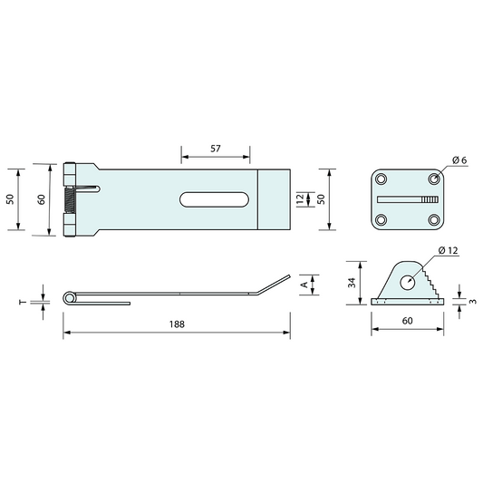 Spring Loaded Hasp & Staple Padlockable ZP Light Duty