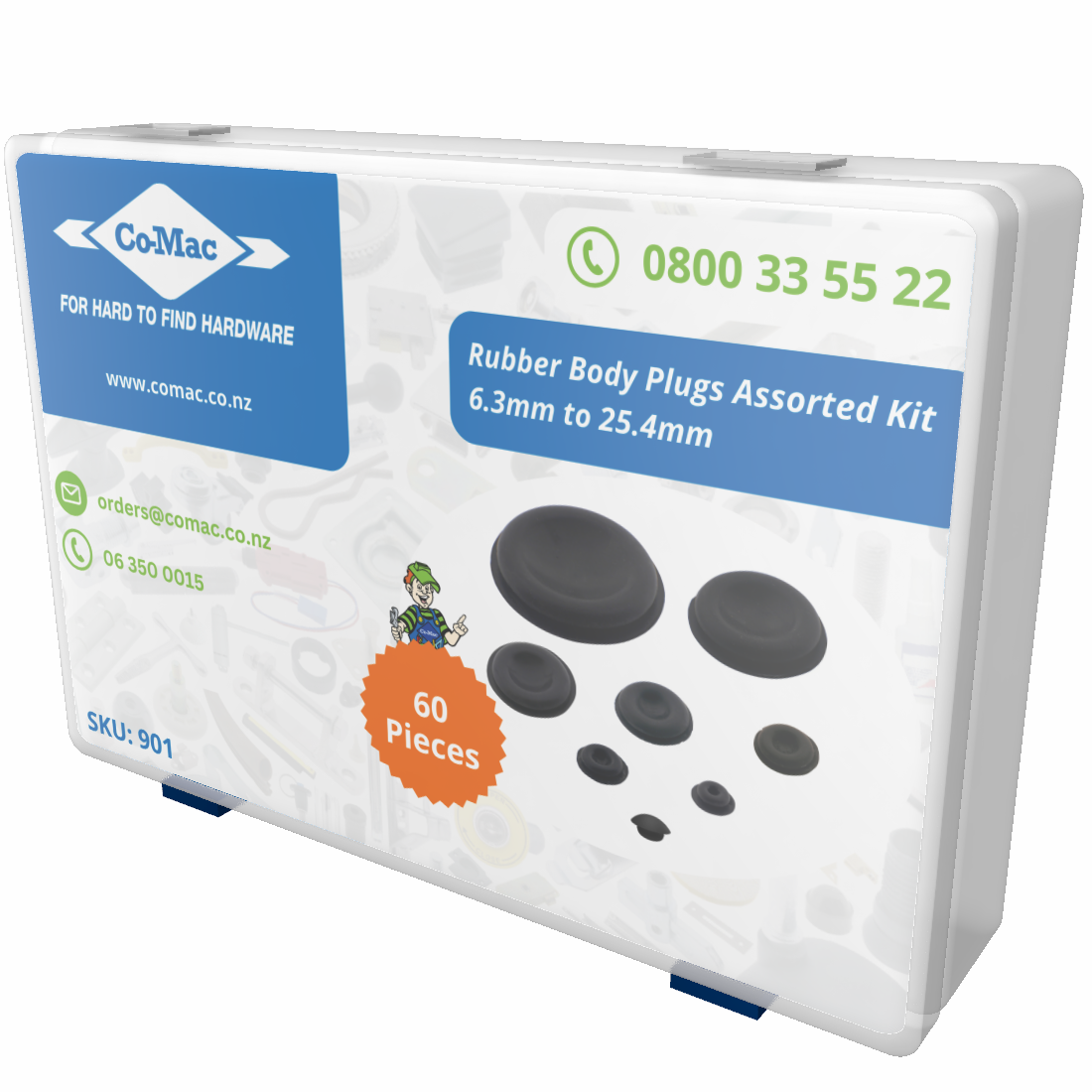 Rubber Body Plug Assorted Kit 6.3mm to 25.4mm Hole