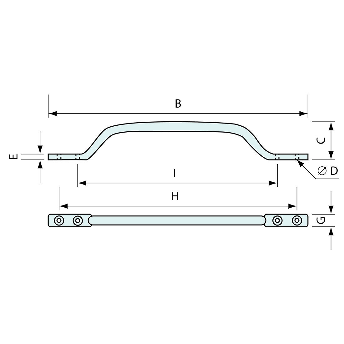 Handrail Stainless Steel 308mm