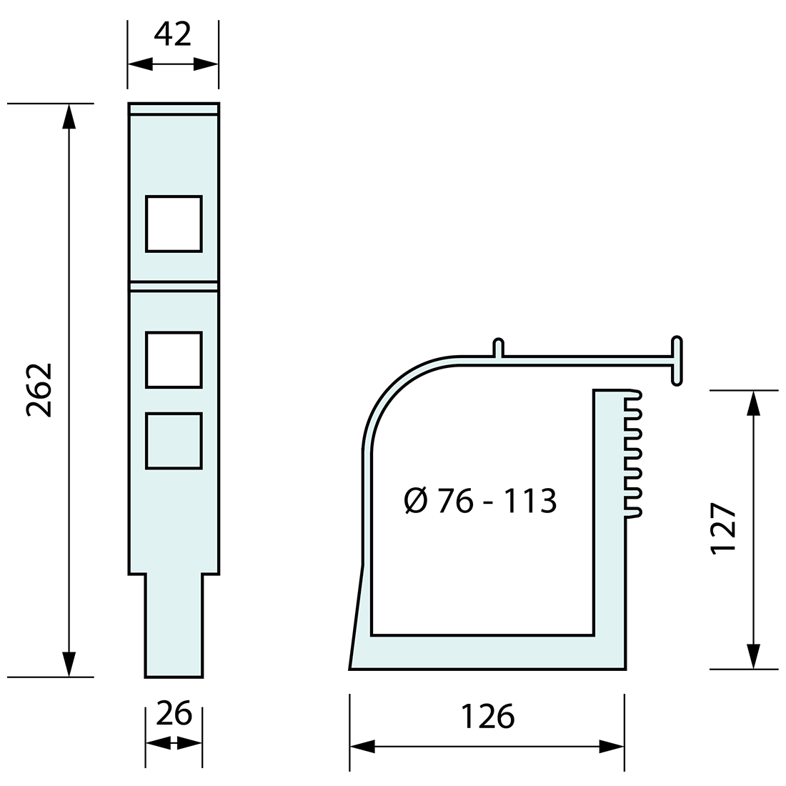 Square Medium Quick Clamp 76mm-114mm