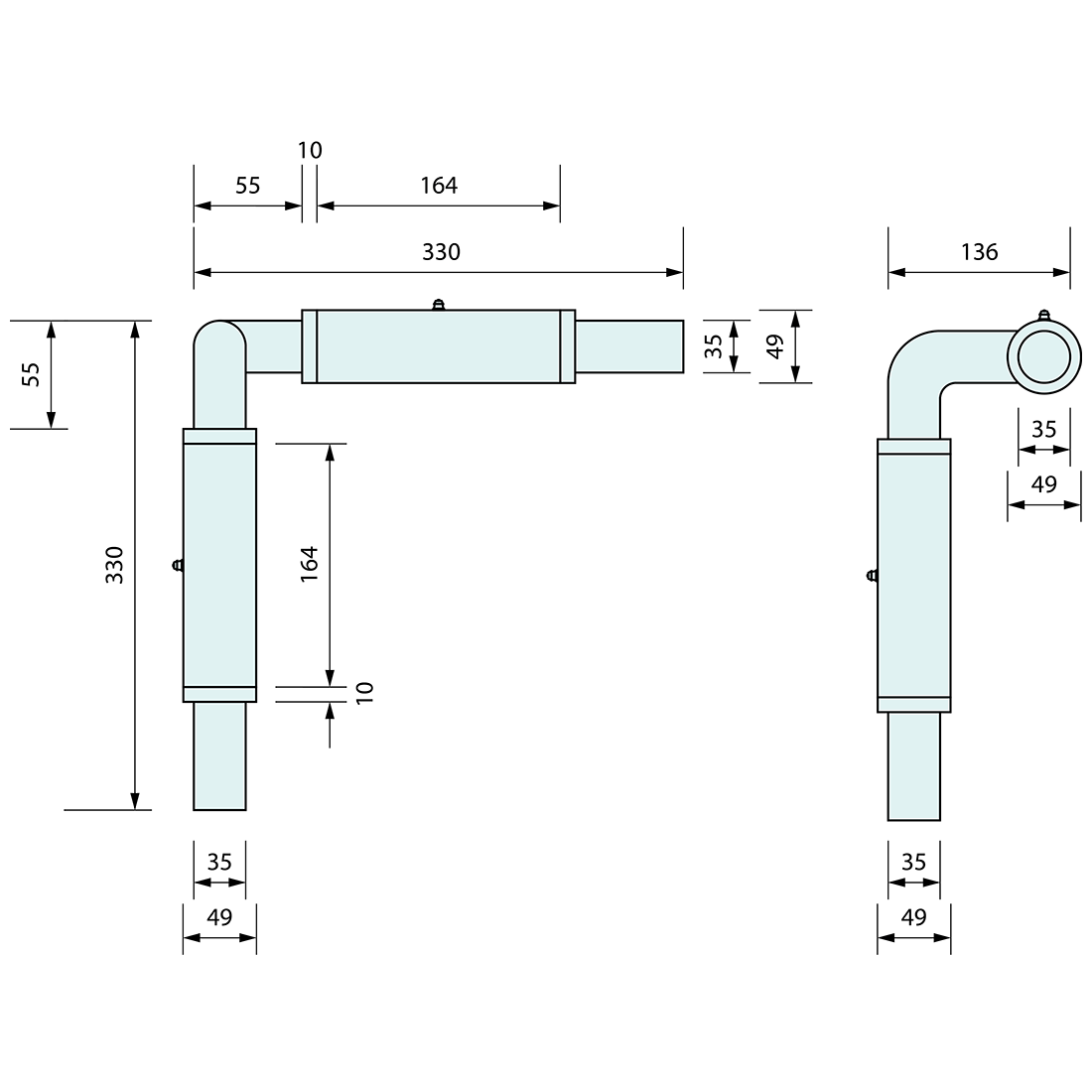 Tipper Truck Tailgate Swing Hinge 35mm