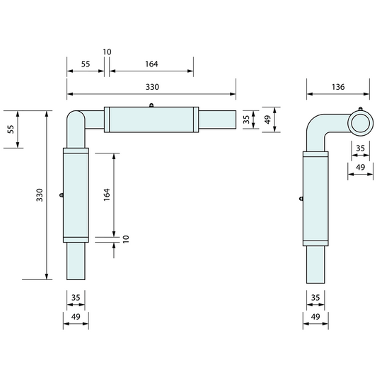 Tipper Truck Tailgate Swing Hinge 35mm