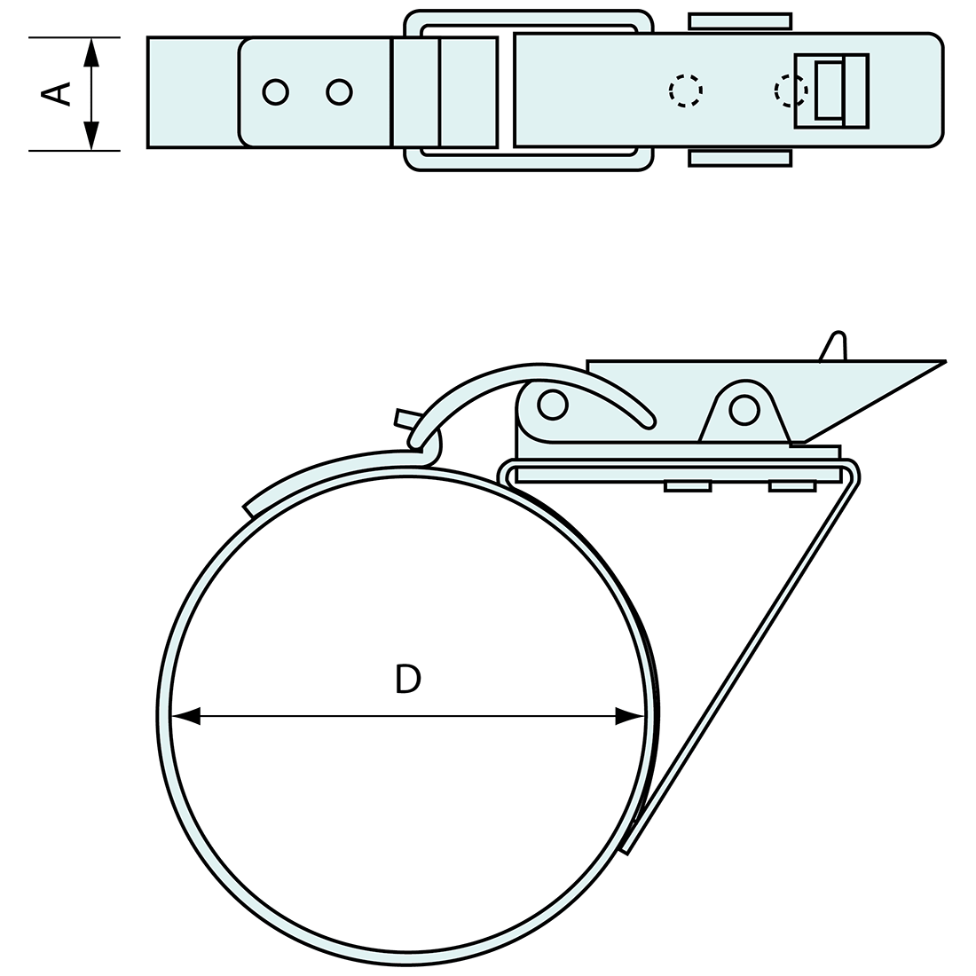 Band Clamp Stainless Steel 300mm to 800mm