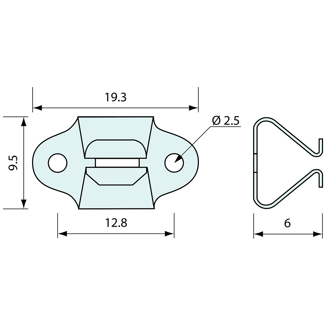 Quarter Turn Fastener Spring Clip Stainless Steel 8mm