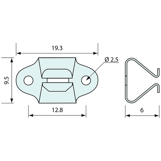 Quarter Turn Fastener Spring Clip Stainless Steel 8mm