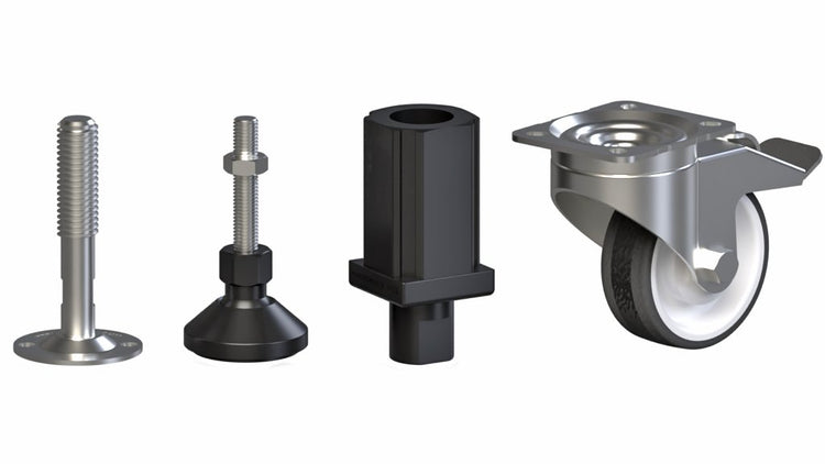 A - Adjustable Feet, Castors and Threaded Inserts