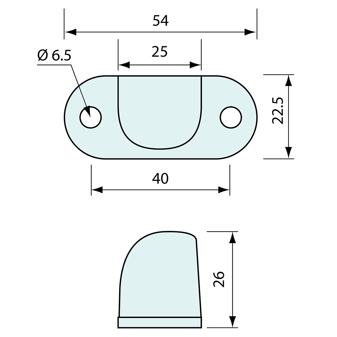 Non Corrosive Magnetic Catch Grey 24x55mm 3.5kg pull