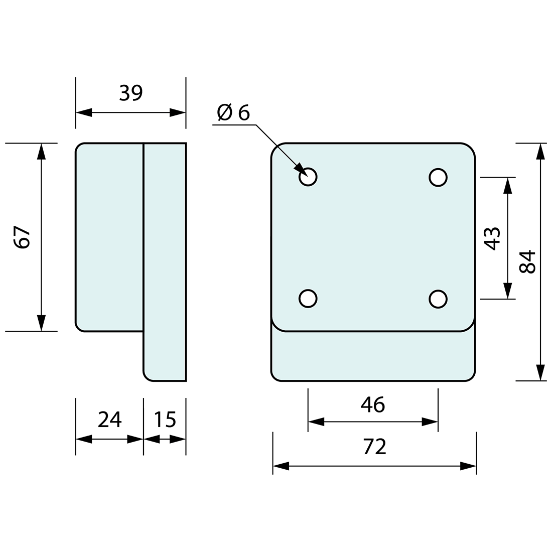 Doorstop Industrial 72mm x 84mm x 38mm